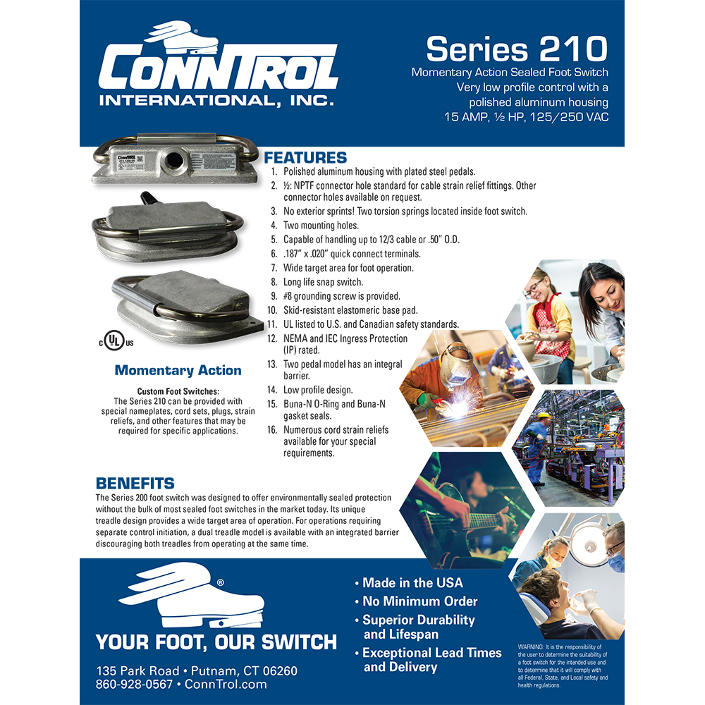 Series 210 - Low Profile Single Sealed Foot Switch