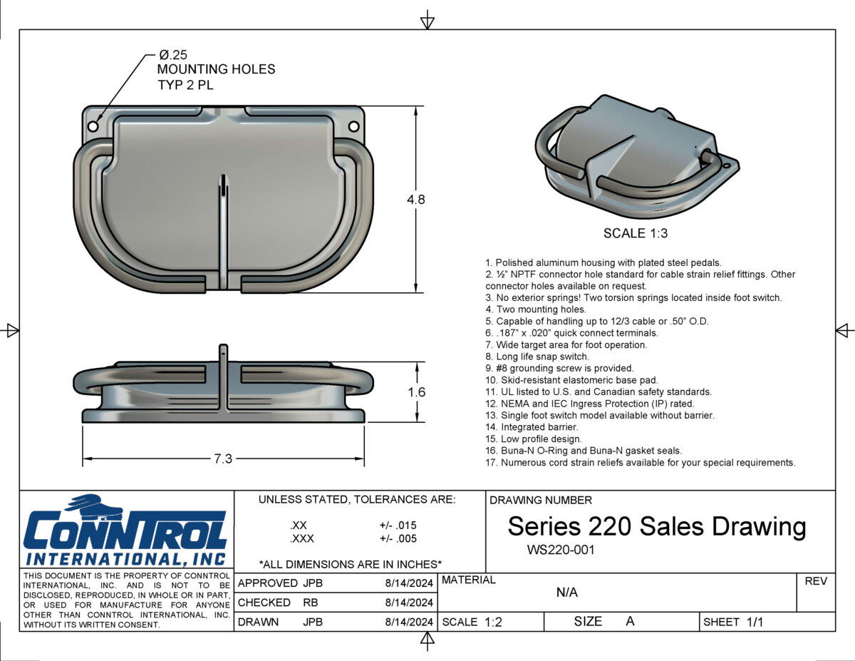 Series 220 Sales Drawing